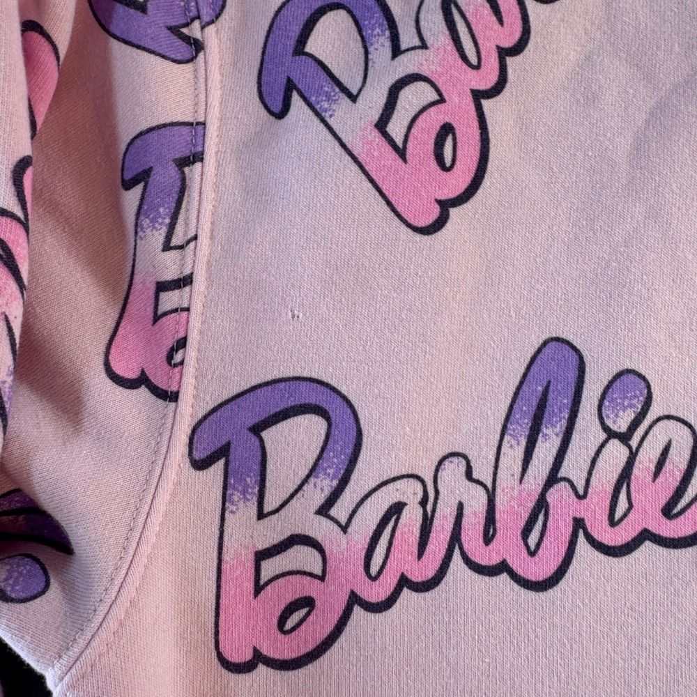 Barbie Hybrid Apparel All Over Print Sweatshirt Pink Purple Logo XXL 2023 Mattel - Picture 5 of 6